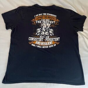 2015 Anvil Dragon Ball Z Vegeta Motivational Workout Black T-Shirt Mens XL